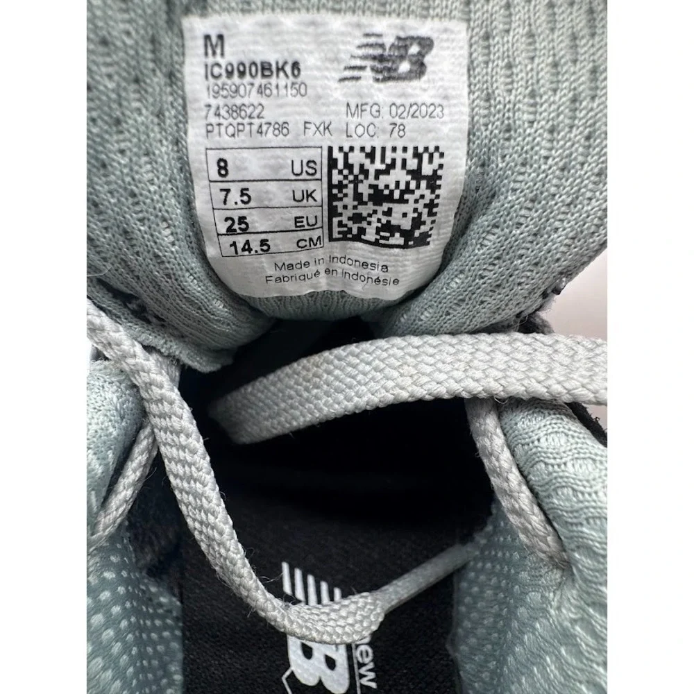 New Balance 990v6 Kids Black Gray Running Shoes IC990BK6 US 8C Toddler